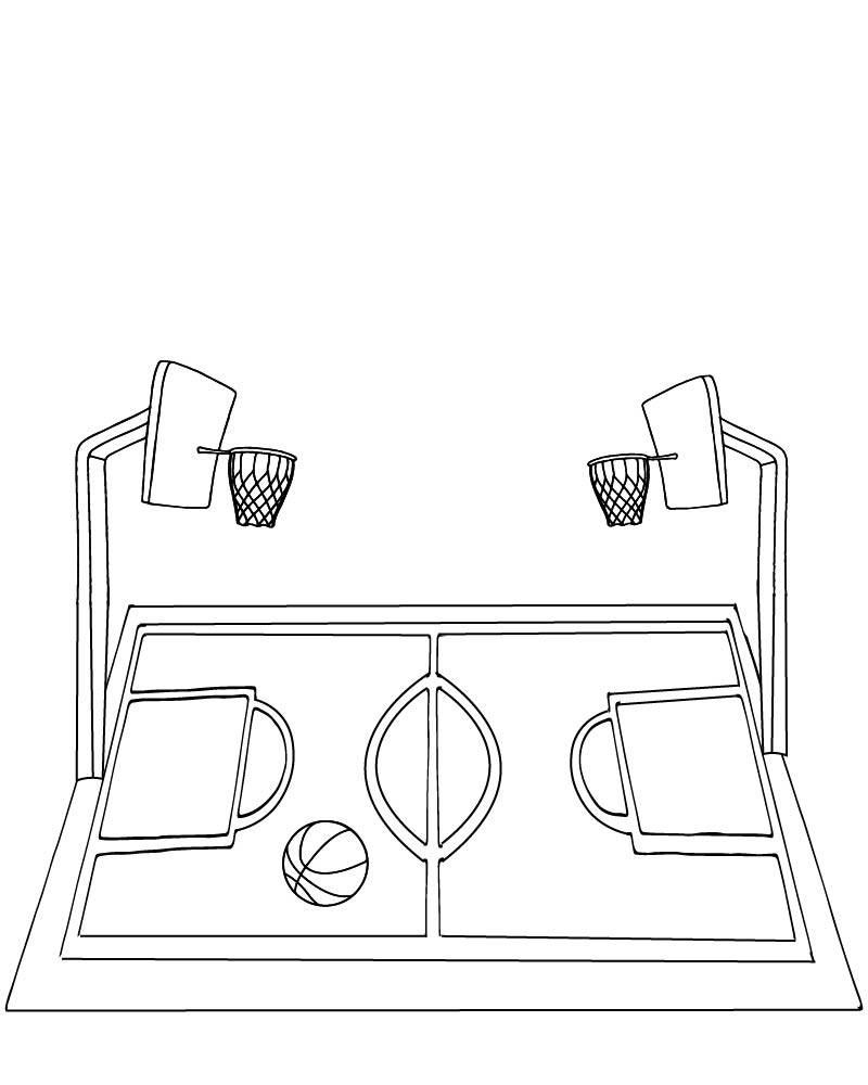 Dibujo de Basketball Court Coloring Page para Colorear