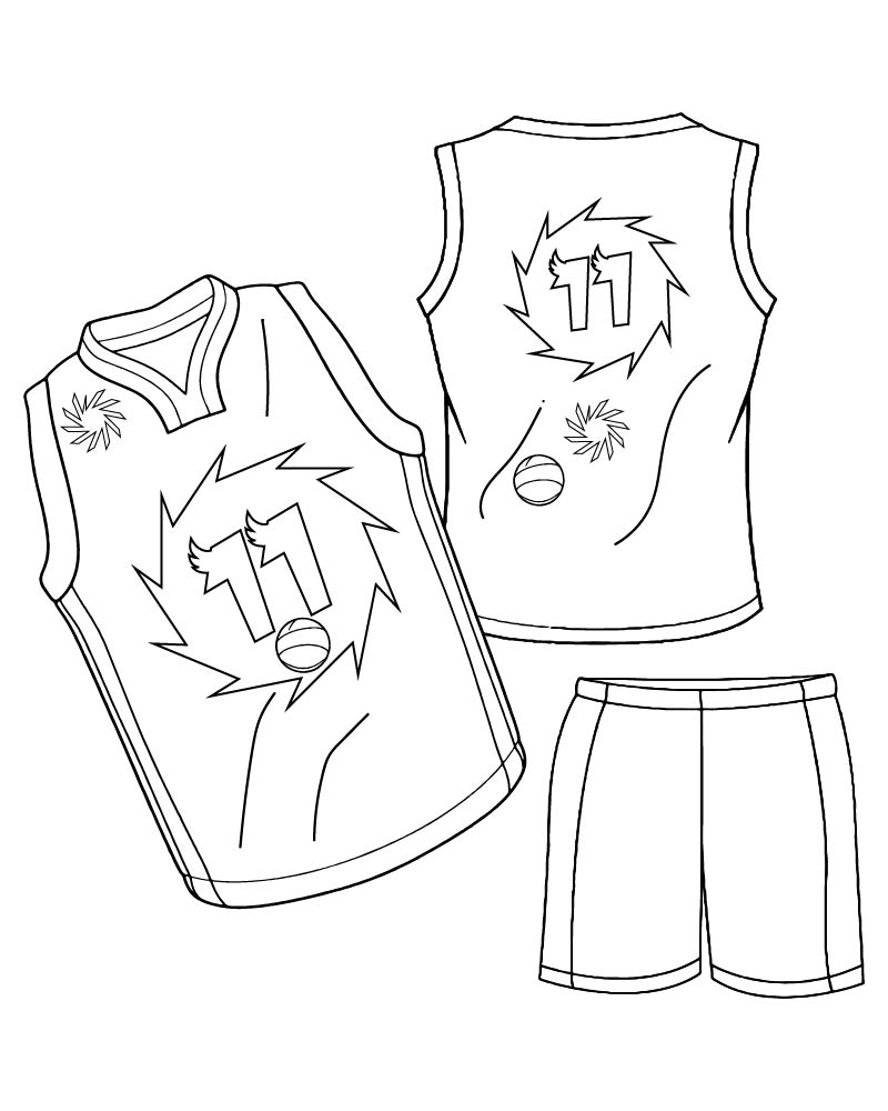 Dibujo de Basketball Jersey Coloring Page para Colorear