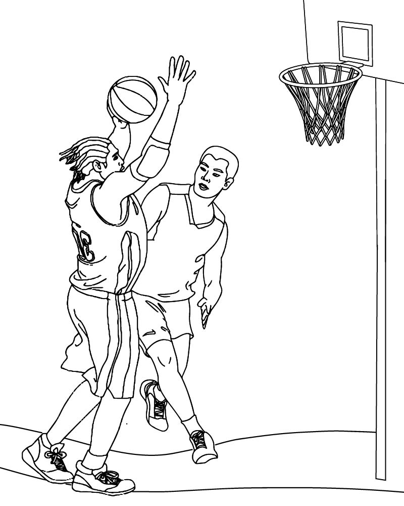 Dibujo de Dunking Basketball Coloring Page para Colorear