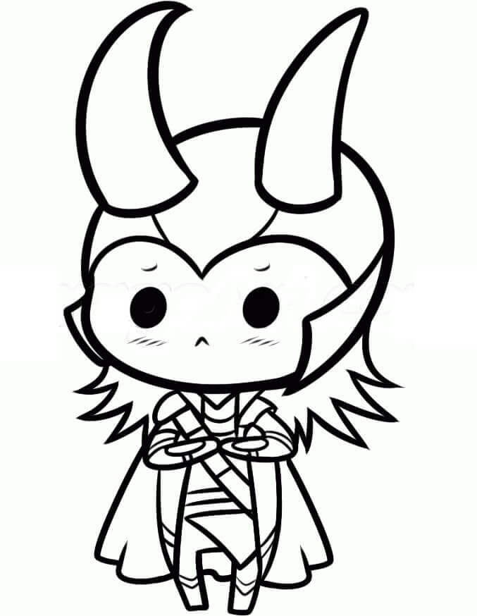 Dibujo de Chibi Loki para Colorear