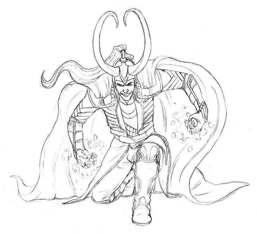 Dibujo de El Poder de Loki para Colorear