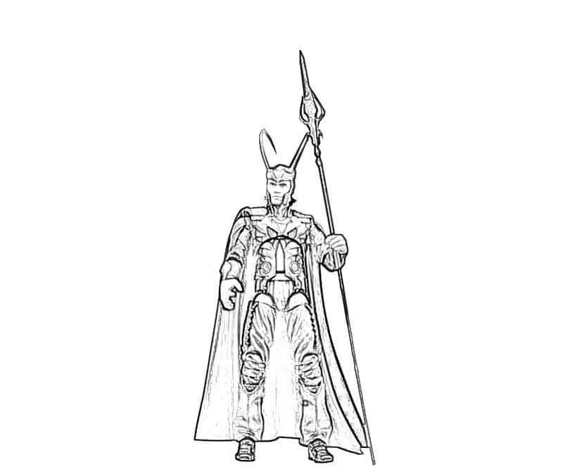 Dibujo de Loki de Pie para Colorear