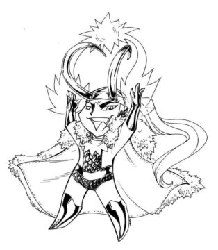 Dibujo de Malo Chibi Loki para Colorear