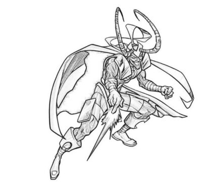 Dibujo de Villano Loki para Colorear