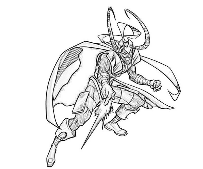 Dibujo de Villano Loki para Colorear