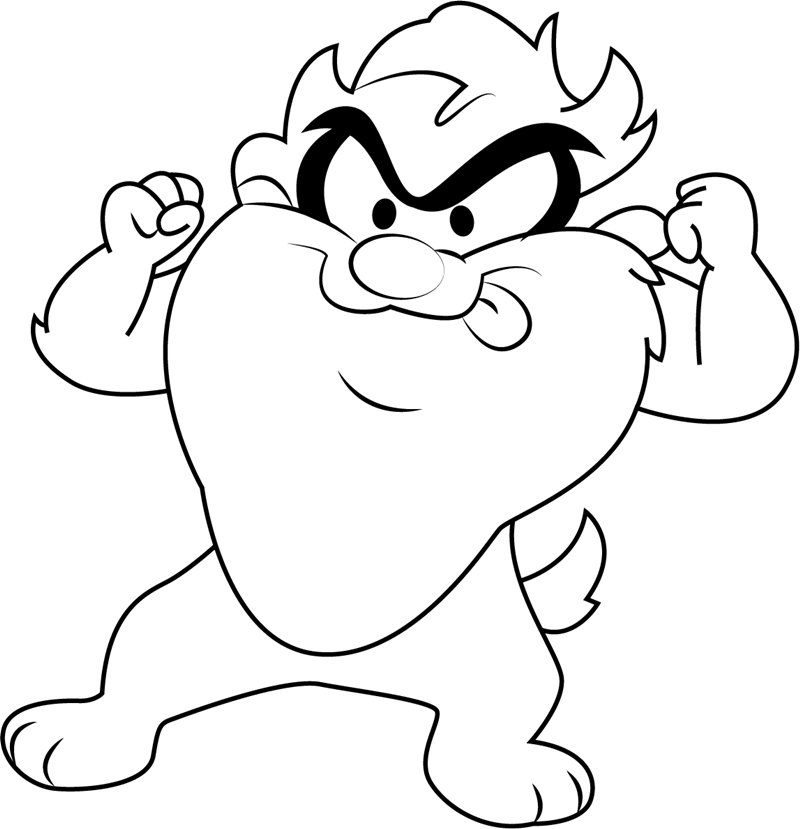 Dibujo de Bebé Fresco Taz para Colorear