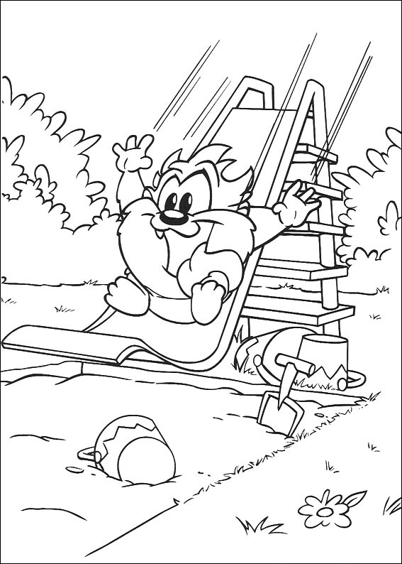 Dibujo de Bebé Taz Deslizamiento para Colorear