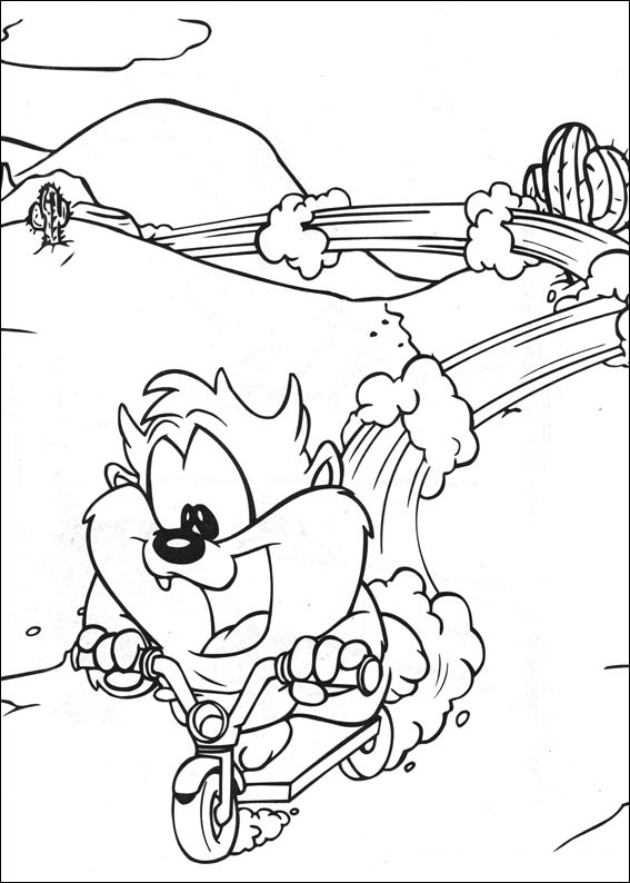 Dibujo de Bebé Taz Divirtiendose para Colorear