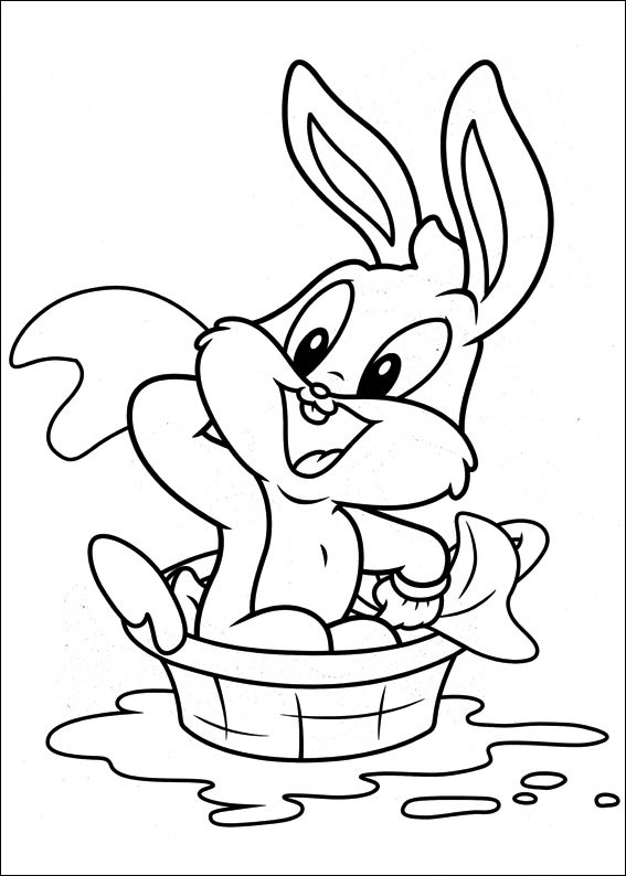 Dibujo de Bichos del bebé Tomando una Ducha para Colorear
