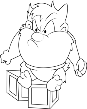 Dibujo de El bebé Taz Esta Enojado para Colorear