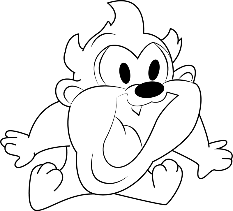 Dibujo de Feliz bebé Taz para Colorear