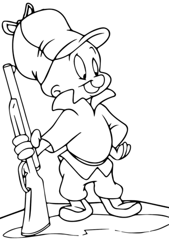 Dibujo de Elmer Fudd Sonriendo para Colorear