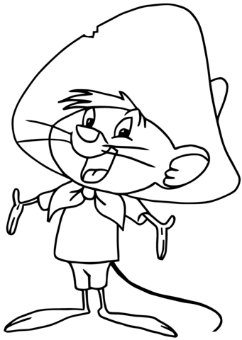 Dibujo de Feliz Speedy Gonzales para Colorear