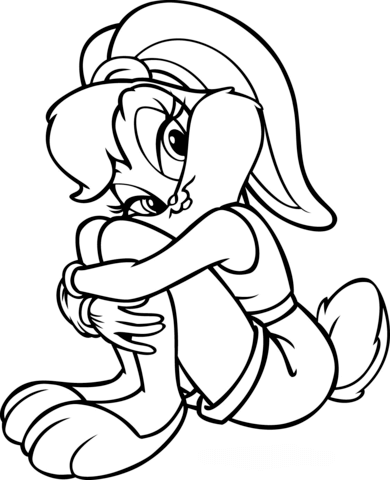 Dibujo de Lola Bunny Sentada para Colorear