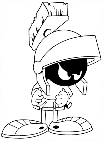 Dibujo de Marvin el Marciano Enojado para Colorear