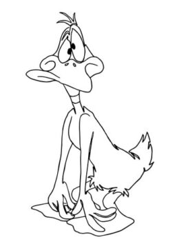 Dibujo de Pato Lucas Confundido para Colorear
