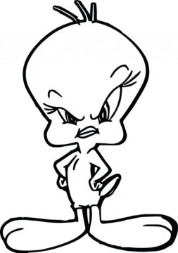 Dibujo de Piolin Enojado para Colorear