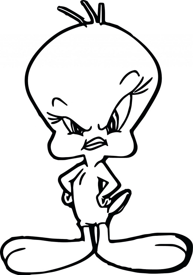 Dibujo de Piolin Enojado para Colorear