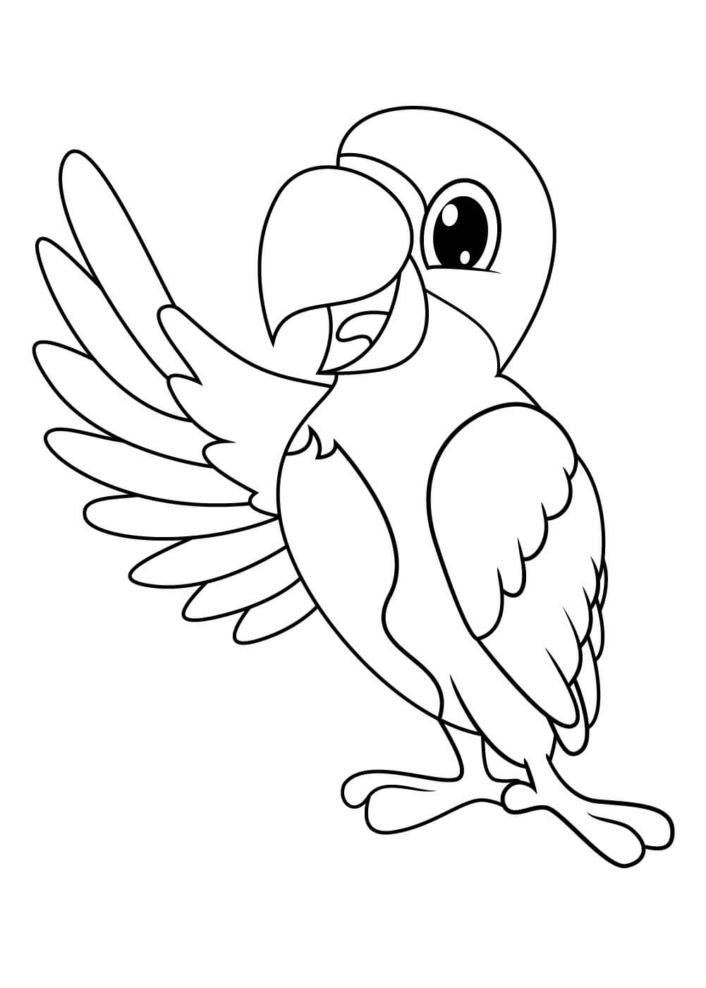 Dibujo de Loro Decir Hola para Colorear