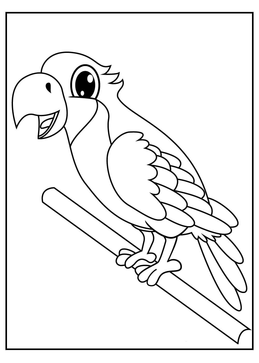 Dibujo de Loro Feliz para Colorear