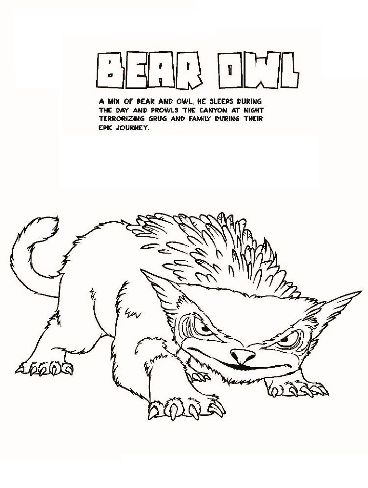 Dibujo de Búho Oso para Colorear