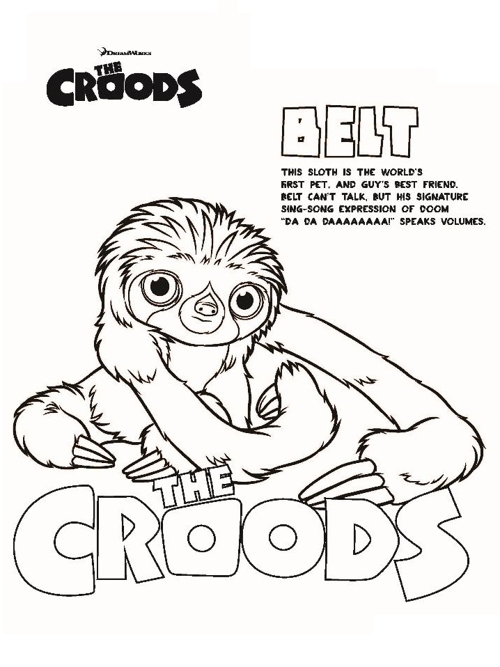 Dibujo de Cinturón de los Croods para Colorear