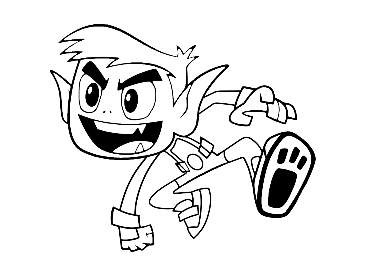Dibujo de Acción Chico Bestia para Colorear