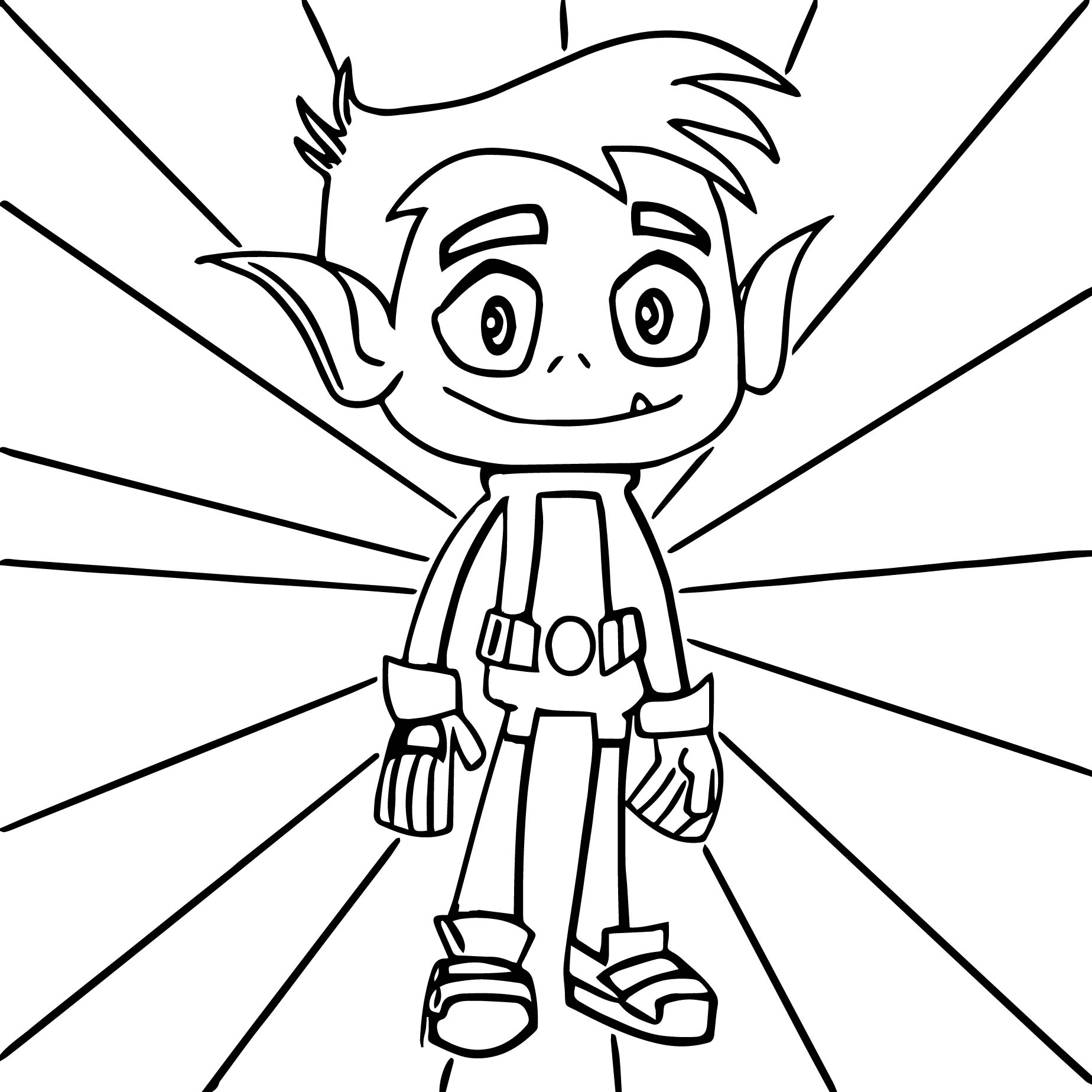 Dibujo de Chico Bestia Brillante para Colorear