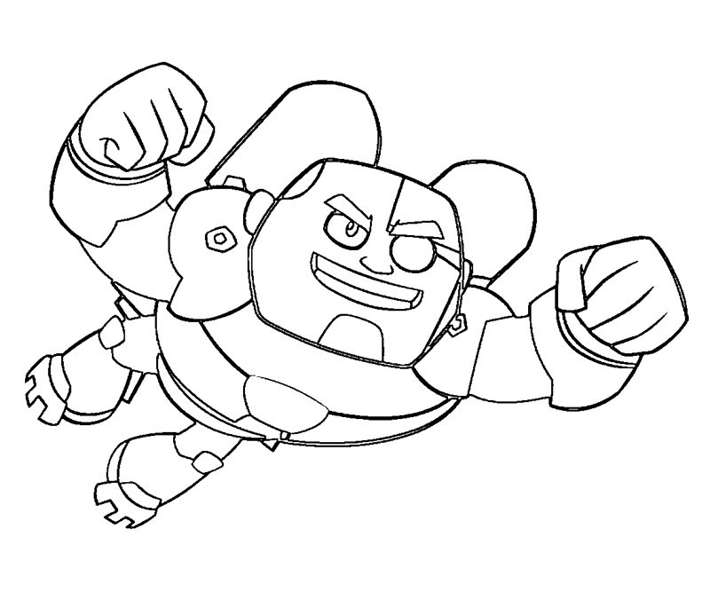 Dibujo de Cyborg Esta Volando para Colorear