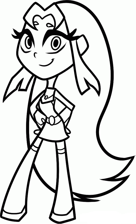 Dibujo de Hermosa Starfire para Colorear