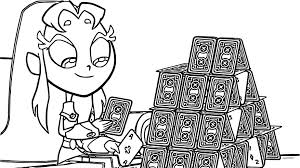 Dibujo de Juego de Cartas Chica Starfire para Colorear