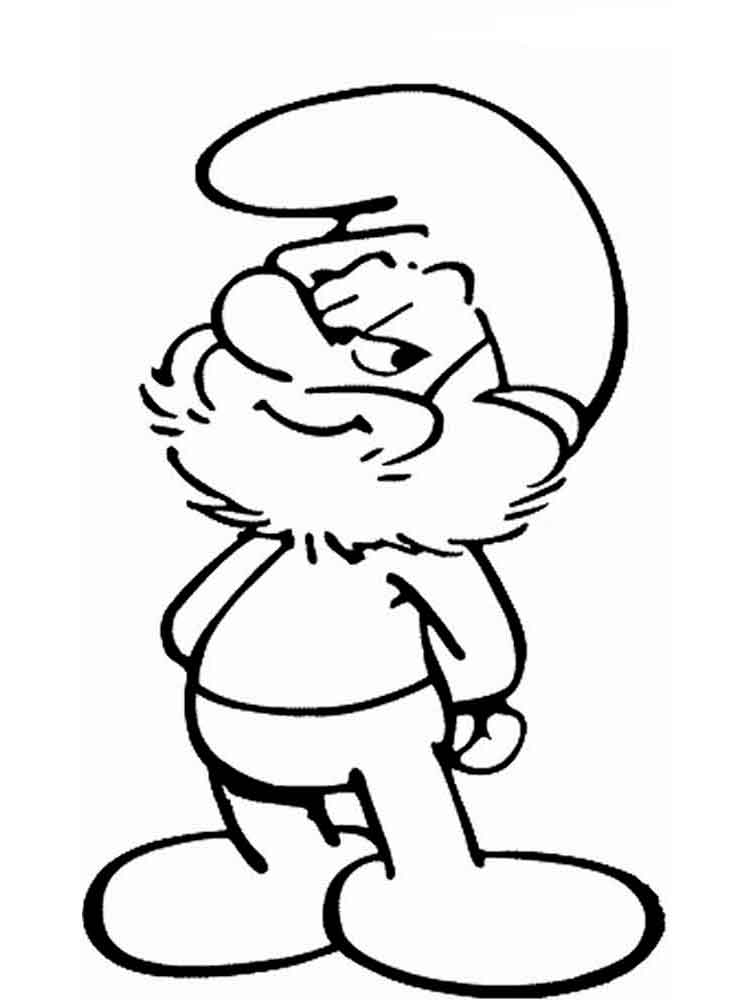 Dibujo de Papa Pitufo Genial para Colorear