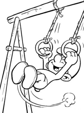 Dibujo de Pitufo Balance Ndose para Colorear