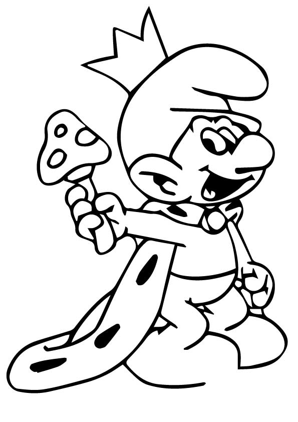 Dibujo de Rey Pitufo para Colorear