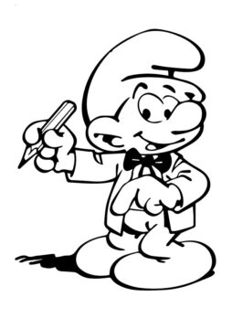 Dibujo de Smurf Est Listo para Escribir para Colorear