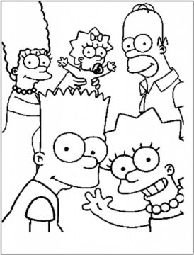 Dibujo de Familia los Simpson para Colorear