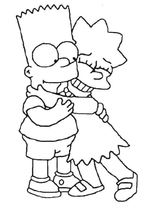 Dibujo de Hermanos Simpson para Colorear