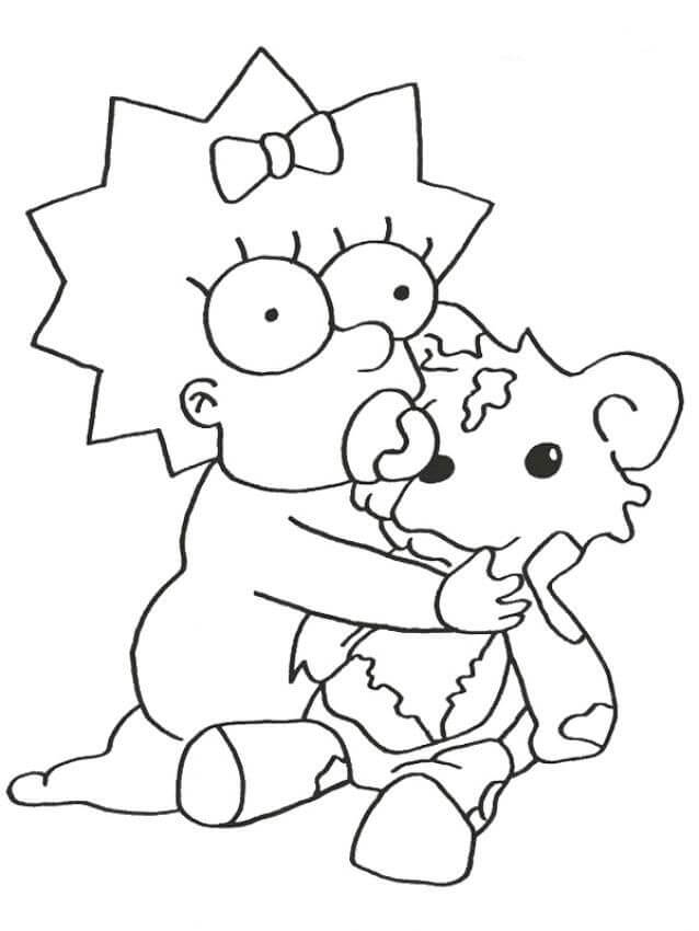 Dibujo de Hijo Menor de la Familia Simpsons para Colorear