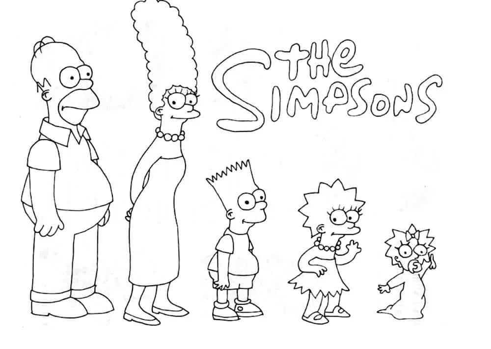 Dibujo de Los Simpsons Lindos para Colorear