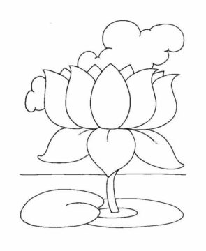Dibujo de Lotus Imprimible para Colorear