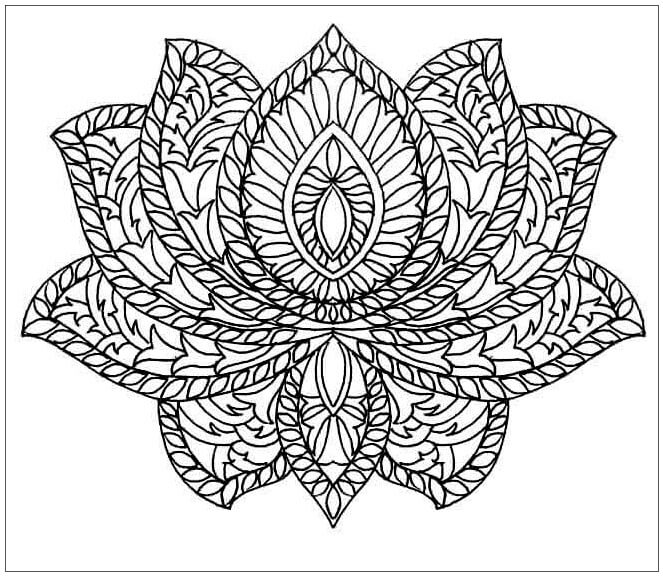Dibujo de Mandala de Loto para Colorear