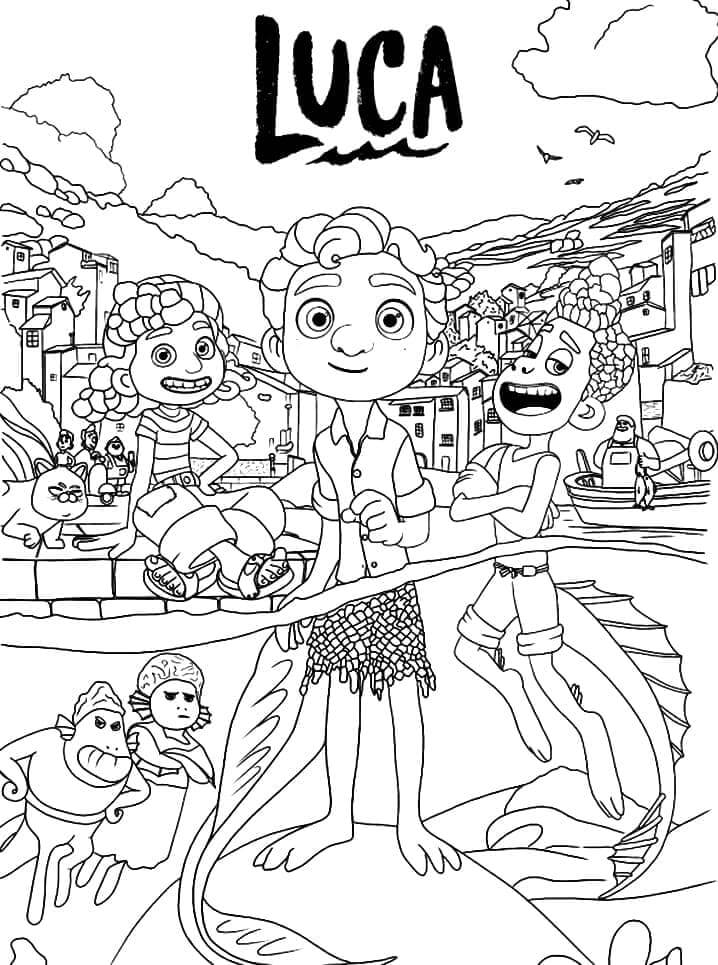Dibujo de Characters From Luca 1 para Colorear