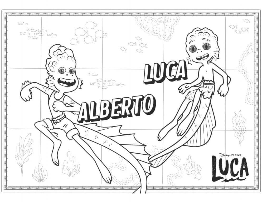 Dibujo de Alberto y Luca para Colorear