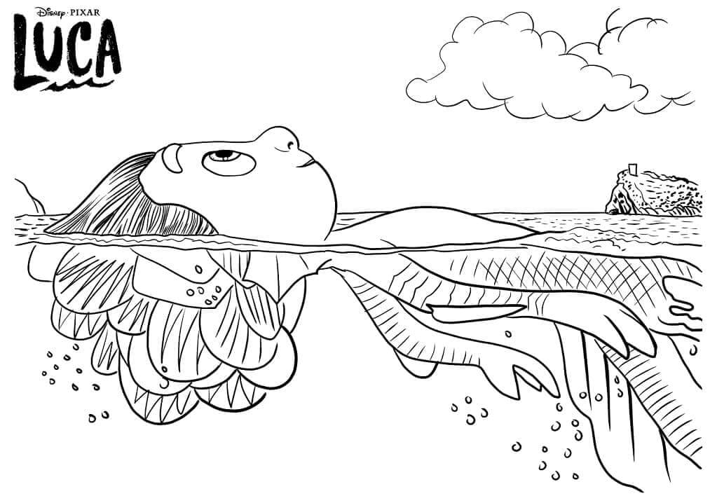 Dibujo de Luca en el Mar para Colorear