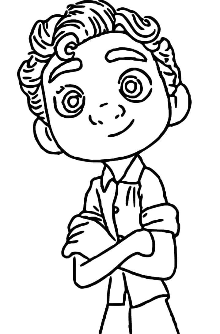 Dibujo de Luca Sonriendo para Colorear