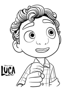Dibujo de Luca y Helado para Colorear