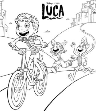 Dibujo de Luca y Sus Amigos Graciosos para Colorear