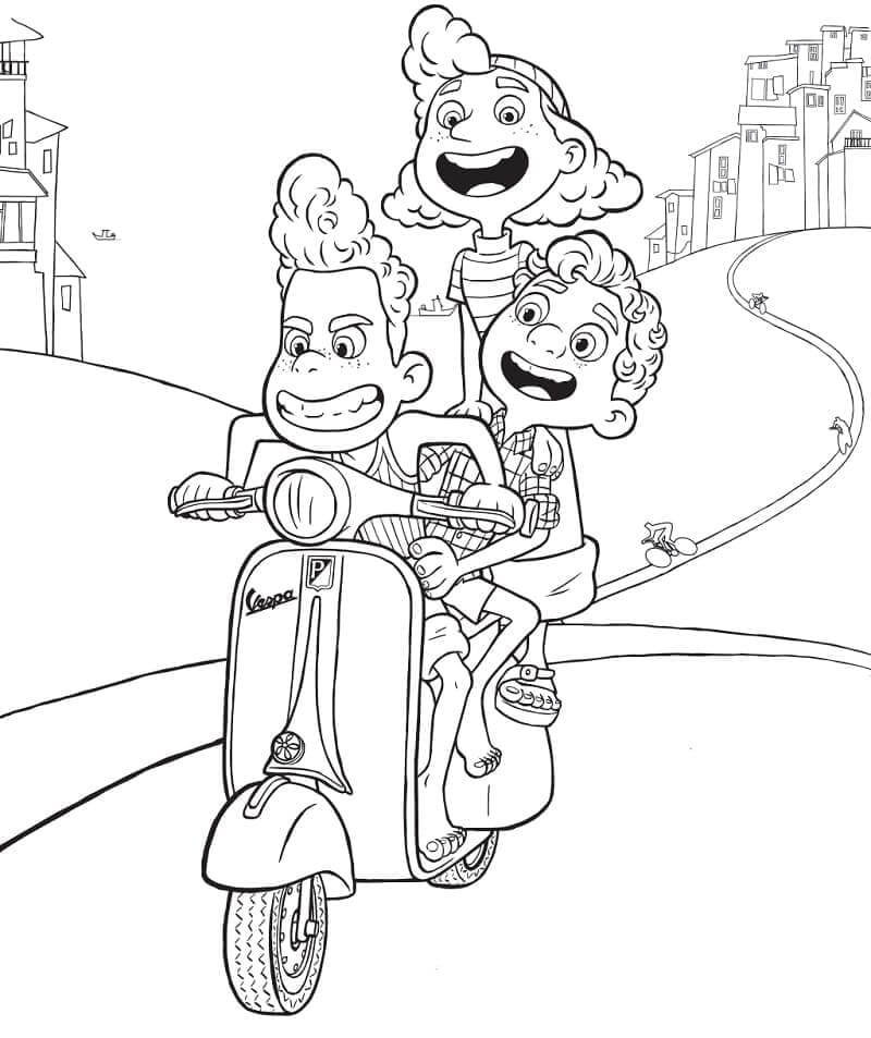 Dibujo de Personajes de Luca 2 para Colorear