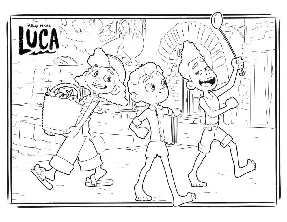 Dibujo de Personajes de Luca para Colorear