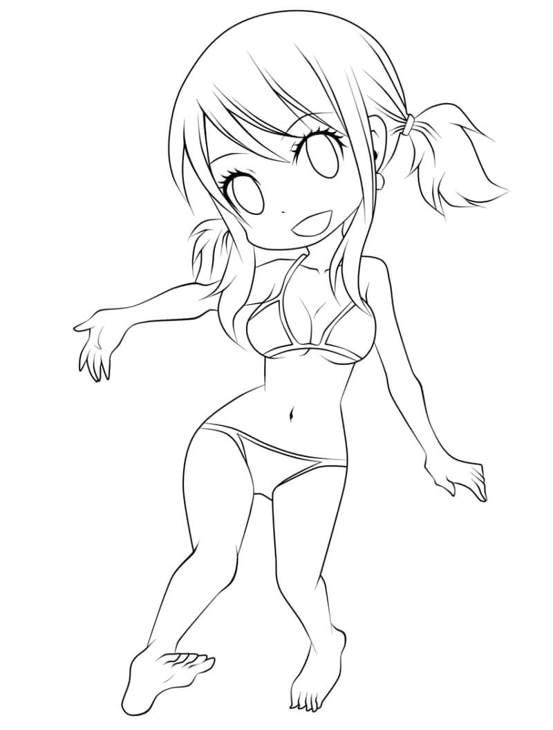 Dibujo de Chibi Lucy Heartfilia para Colorear